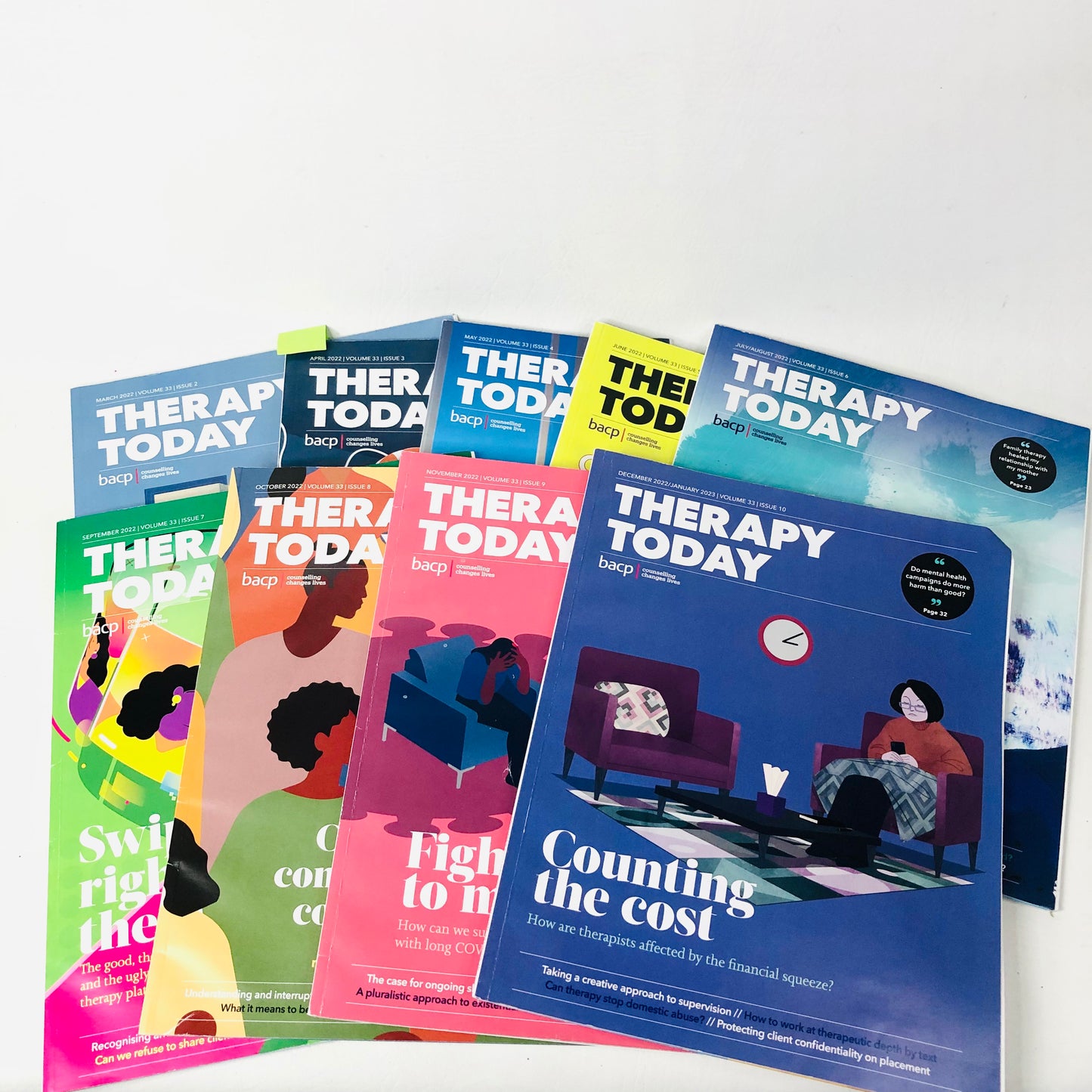 9x BACP Therapy Today Counselling Magazines Bundle 2022 Editions
