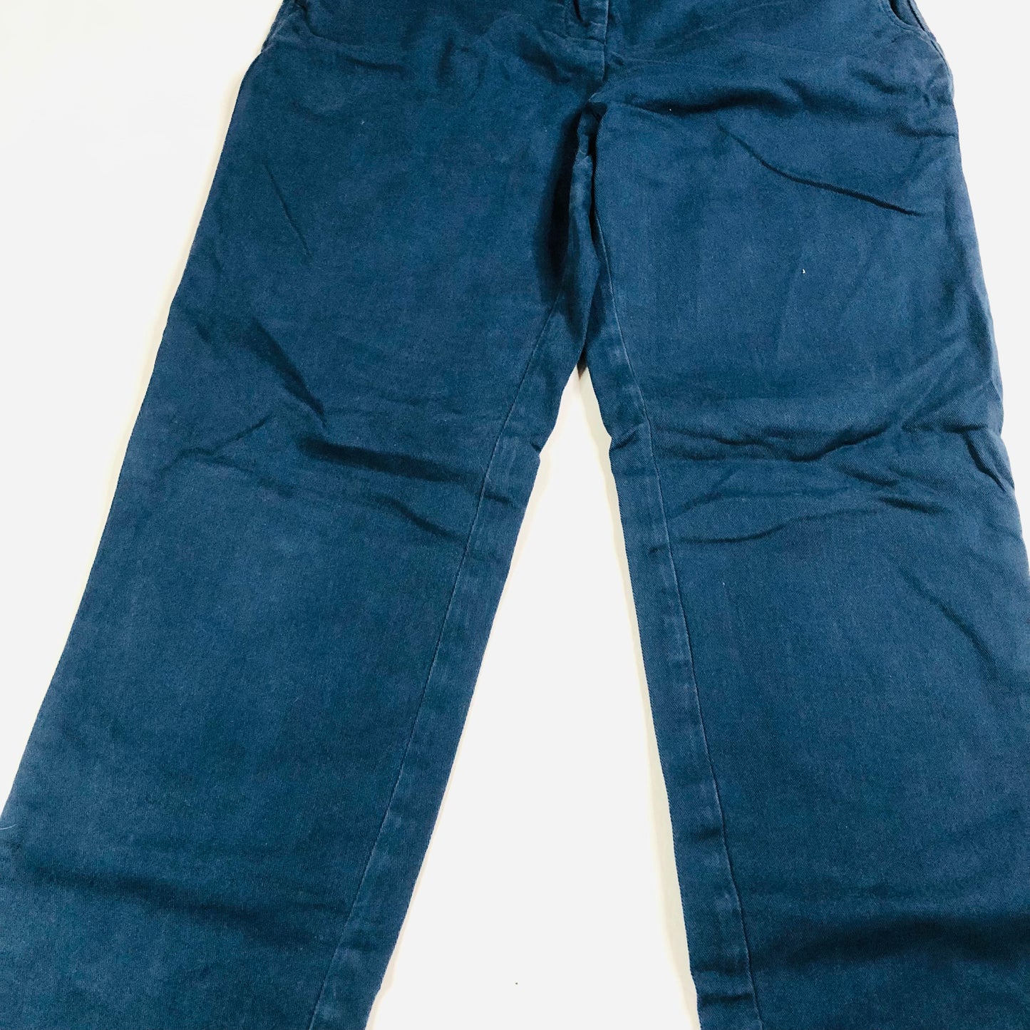 Jigsaw Ladies Navy Blue Cotton Casual Straight Leg Trousers Size UK 10