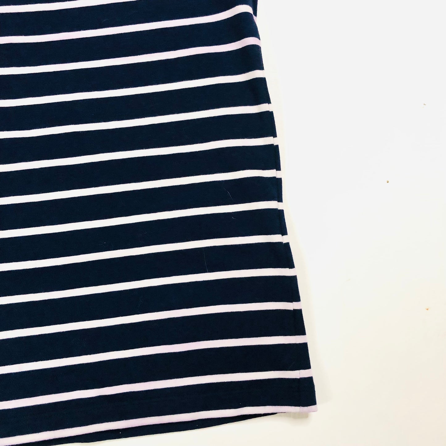 Jaeger Navy Blue Breton Striped Short Sleeved Cotton Casual Top T-Shirt Size XS