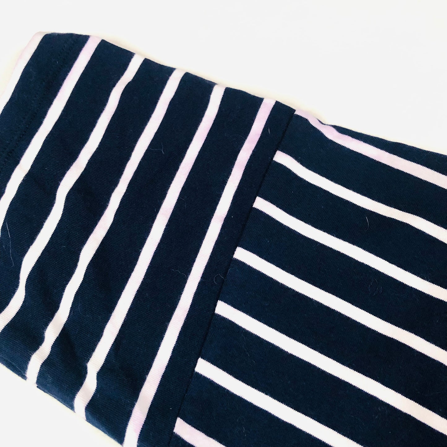 Jaeger Navy Blue Breton Striped Short Sleeved Cotton Casual Top T-Shirt Size XS