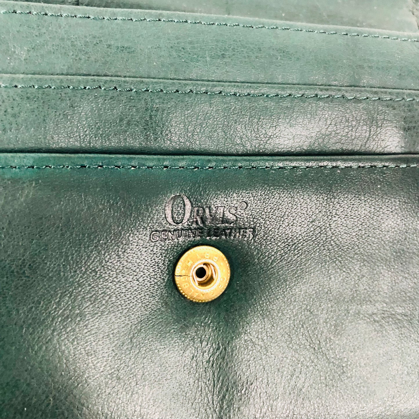 Vintage Orvis Hunter Green Leather Clutch Bag Belt Crossbody Bag With Attachable Purse