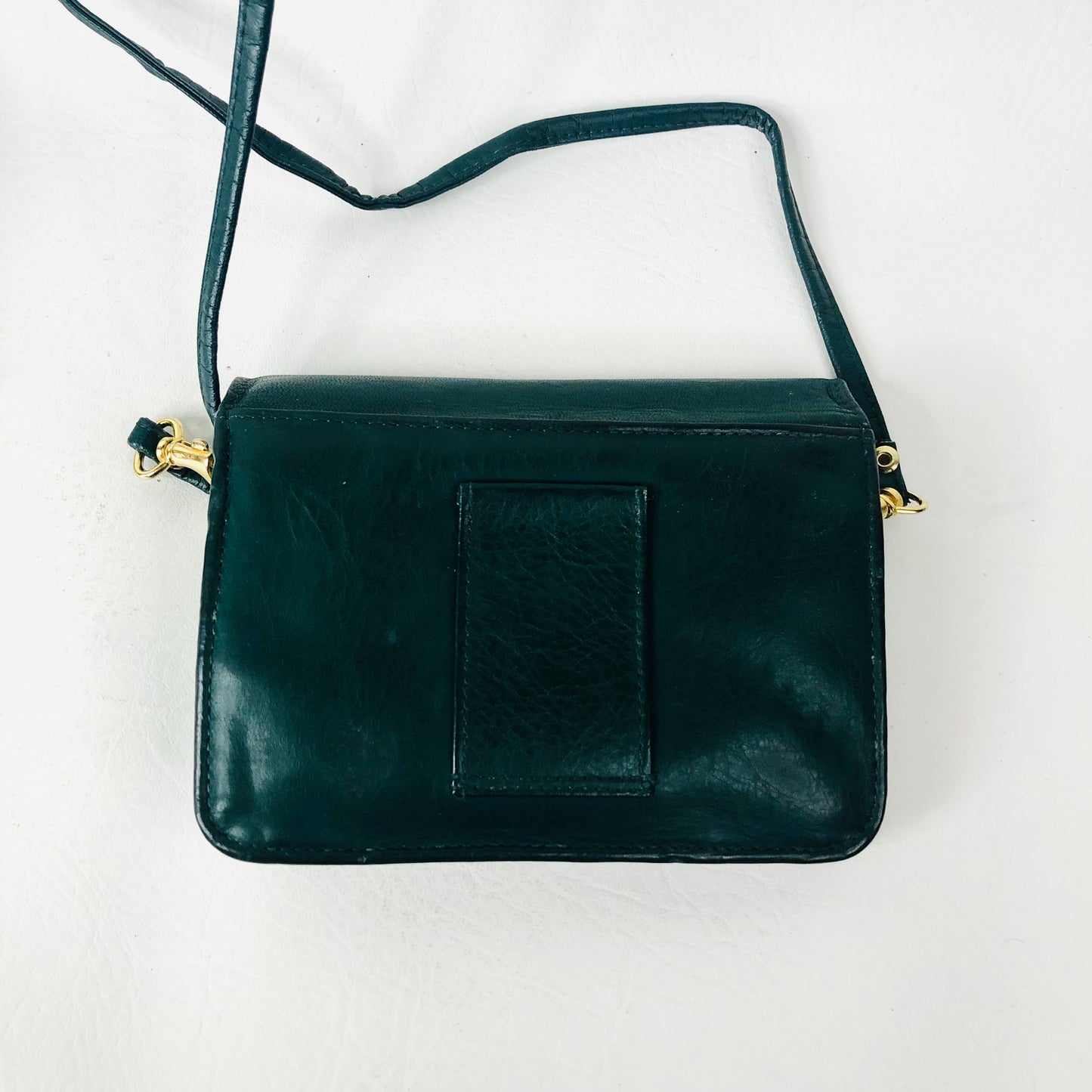 Vintage Orvis Hunter Green Leather Clutch Bag Belt Crossbody Bag With Attachable Purse