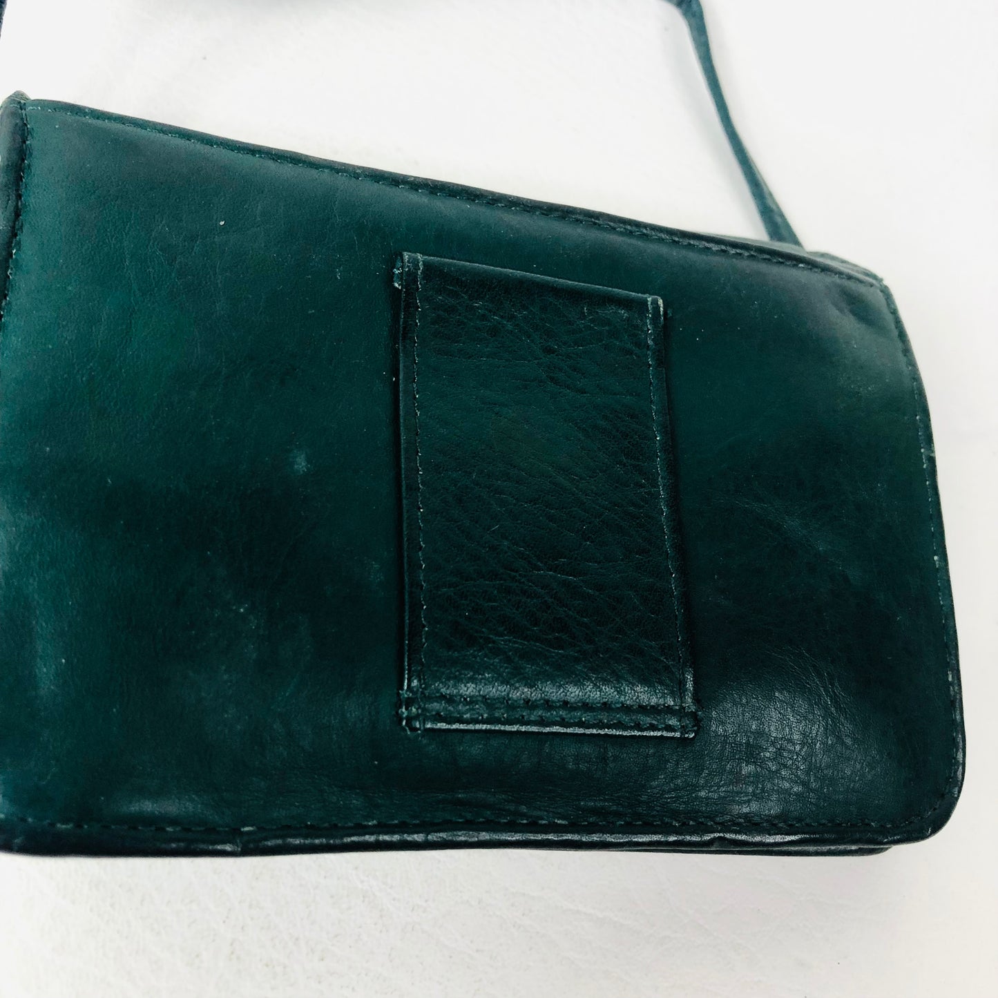 Vintage Orvis Hunter Green Leather Clutch Bag Belt Crossbody Bag With Attachable Purse