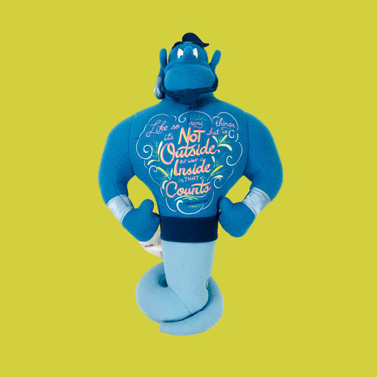 Disney Store 16” Aladdin Genie Blue Soft Toy Plush Wisdom Limited Edition 10 Of 12