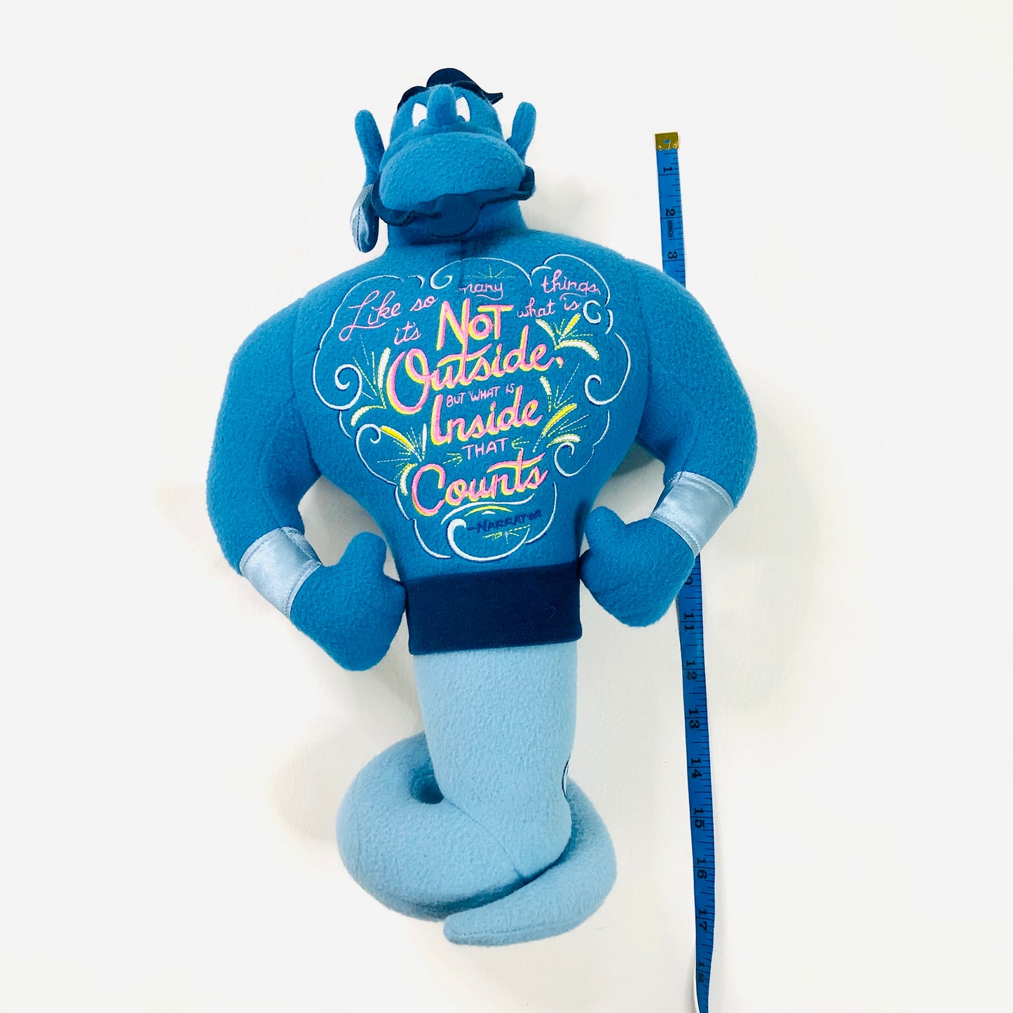 Disney Store 16” Aladdin Genie Blue Soft Toy Plush Wisdom Limited Edition 10 Of 12
