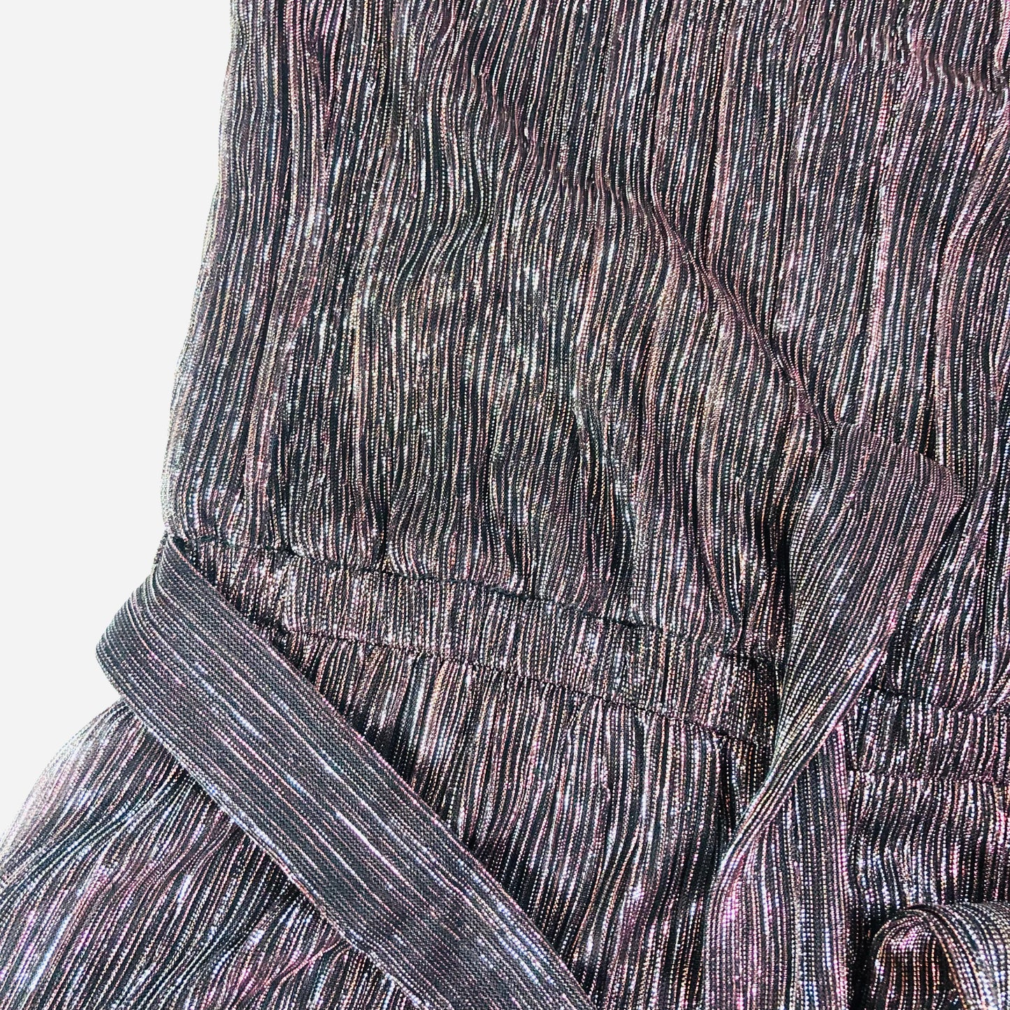 F&F Girls Pink Metallic Wide Leg Plisse Short Sleeve Jumpsuit Size 12-13 Years
