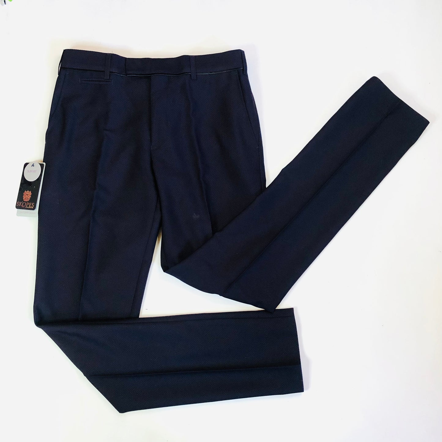 Skopes Bruno Slim Fit Mens Wine / Aubergine Smart Trousers Size 30R -  NEW