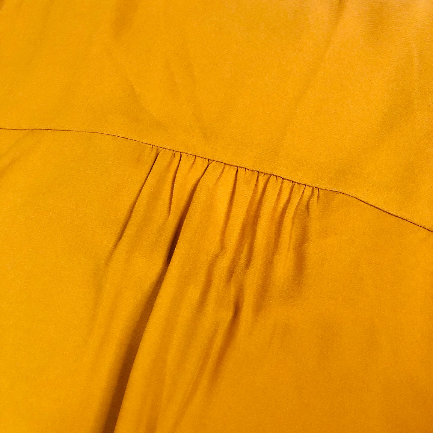 Paraphrase Mustard Yellow Loose Fit 3/4 Tie Sleeve V-Neck Blouse Top Size 10