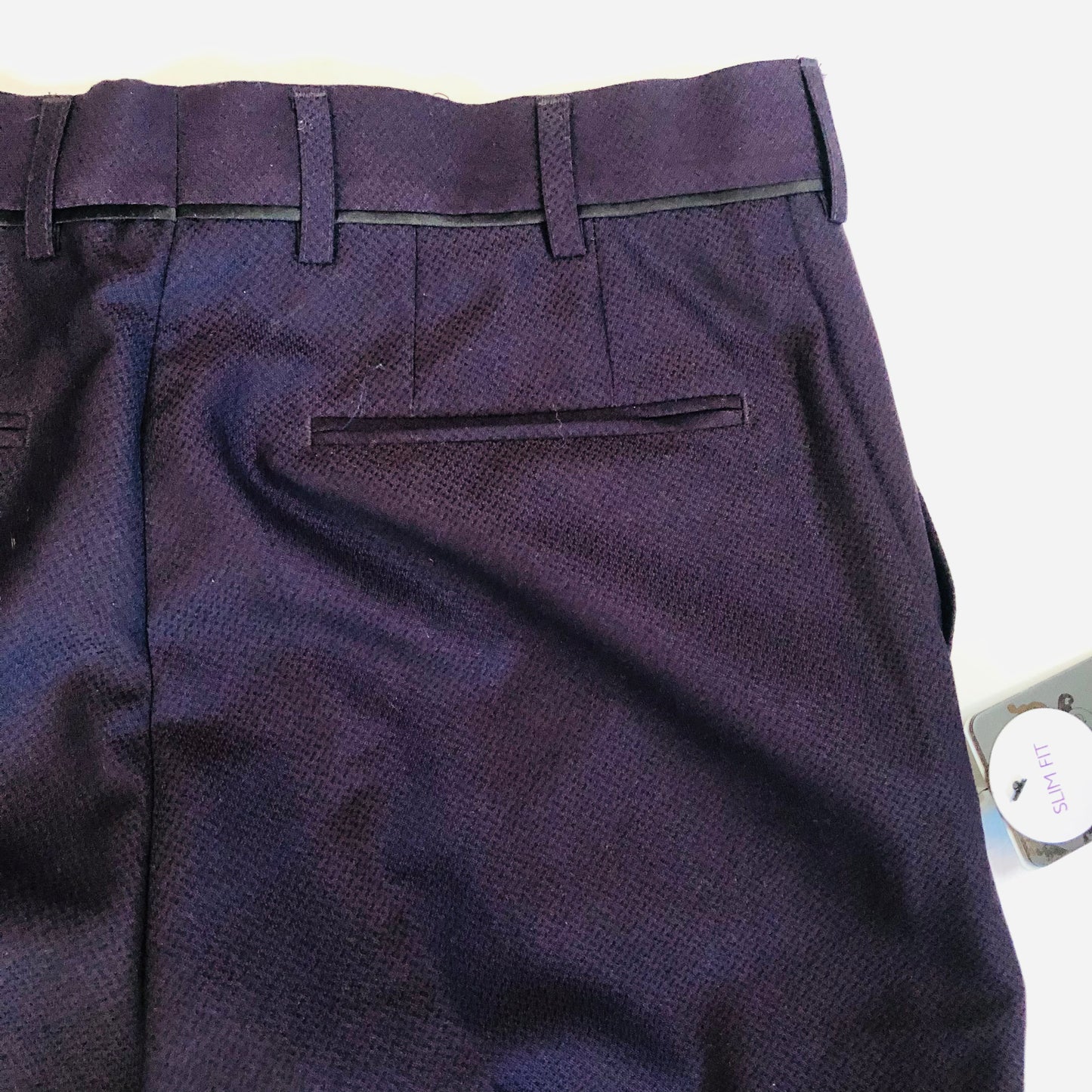 Skopes Bruno Slim Fit Mens Wine / Aubergine Smart Trousers Size 30R -  NEW