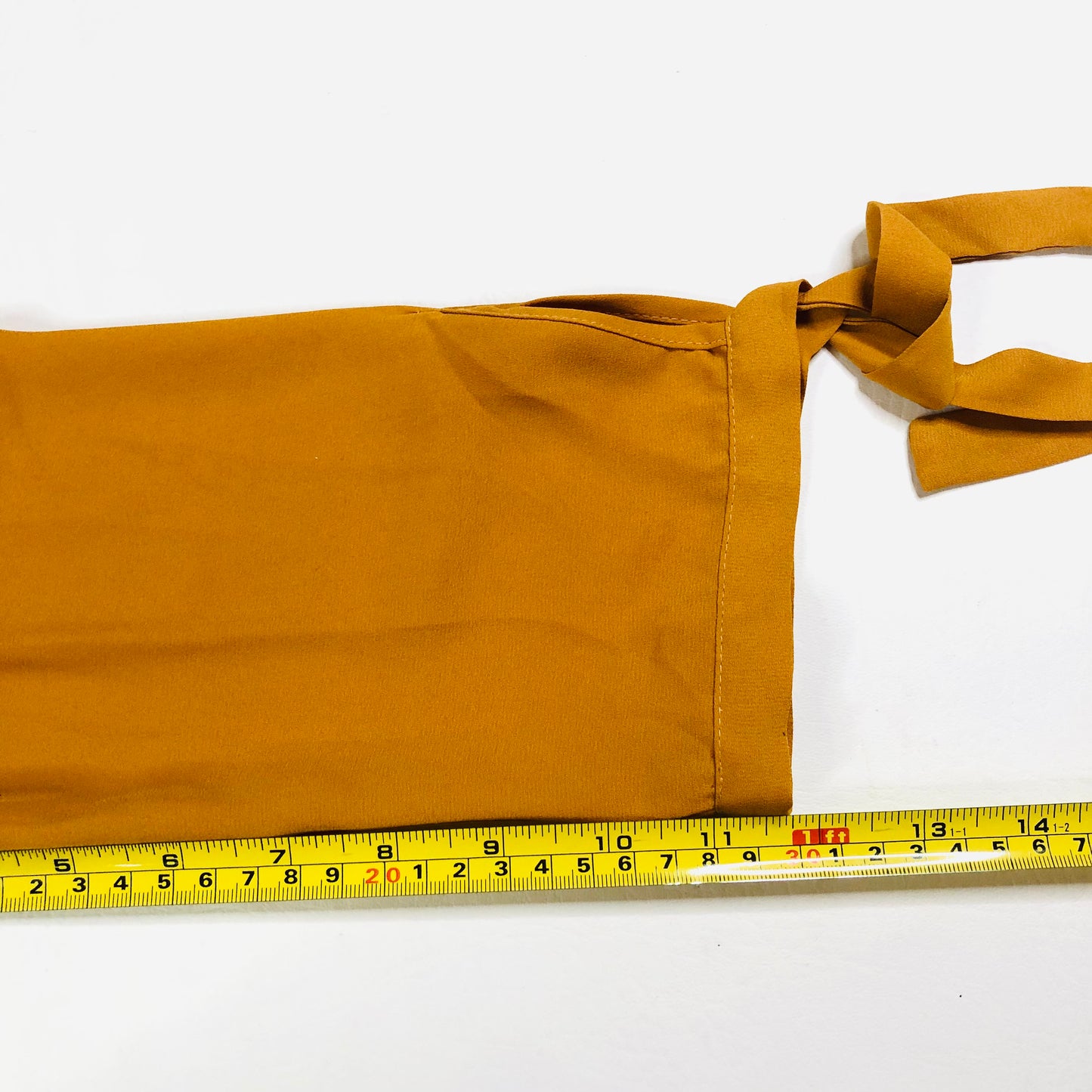 Paraphrase Mustard Yellow Loose Fit 3/4 Tie Sleeve V-Neck Blouse Top Size 10