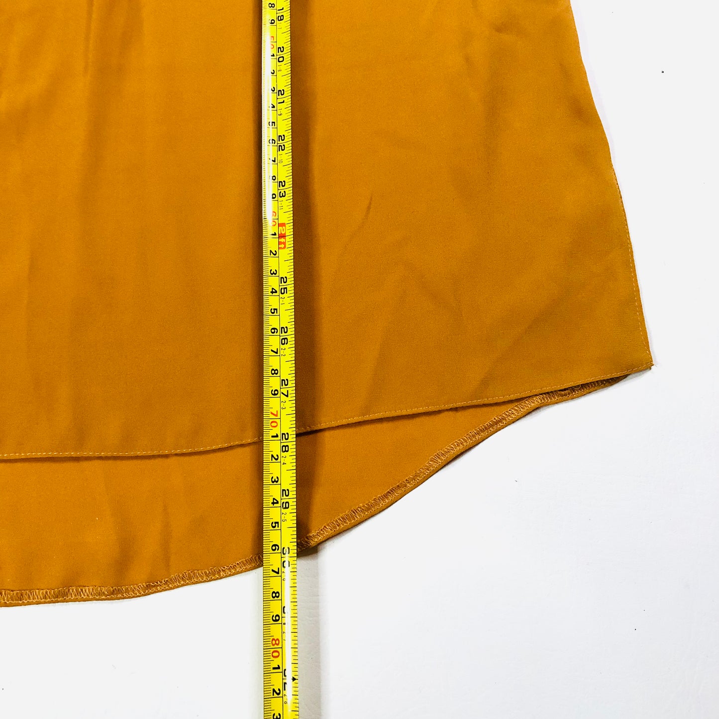 Paraphrase Mustard Yellow Loose Fit 3/4 Tie Sleeve V-Neck Blouse Top Size 10