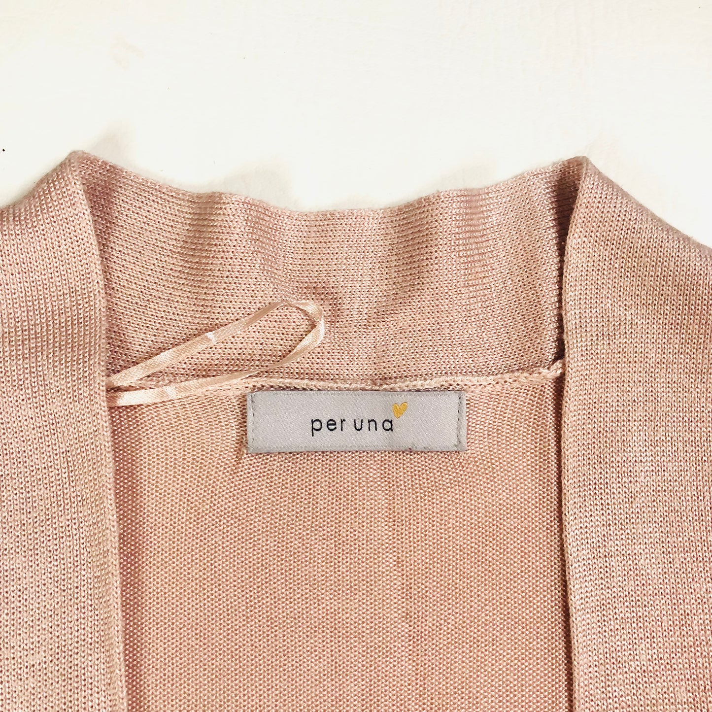 Per Una (M&S) Nude Blush Pink Soft Knit Open Long Sleeve Cardigan Size 8