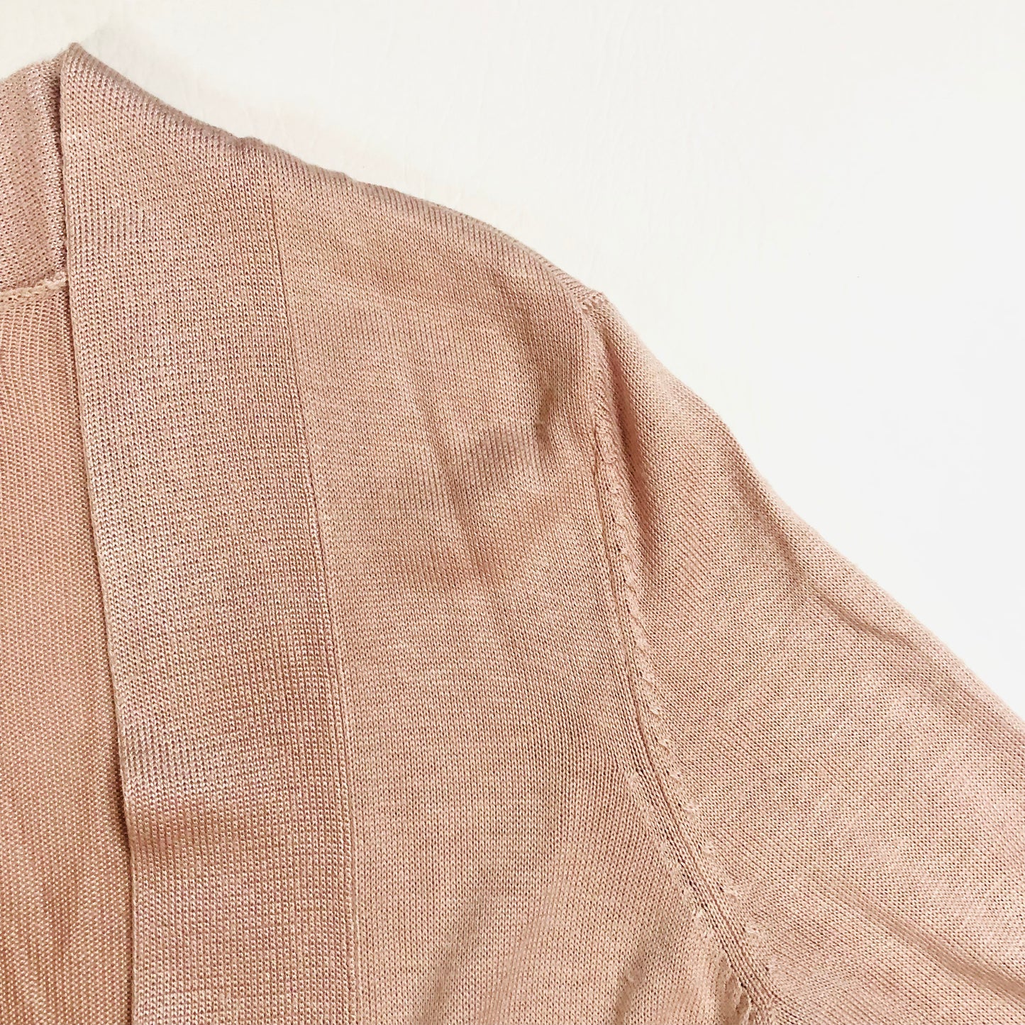 Per Una (M&S) Nude Blush Pink Soft Knit Open Long Sleeve Cardigan Size 8