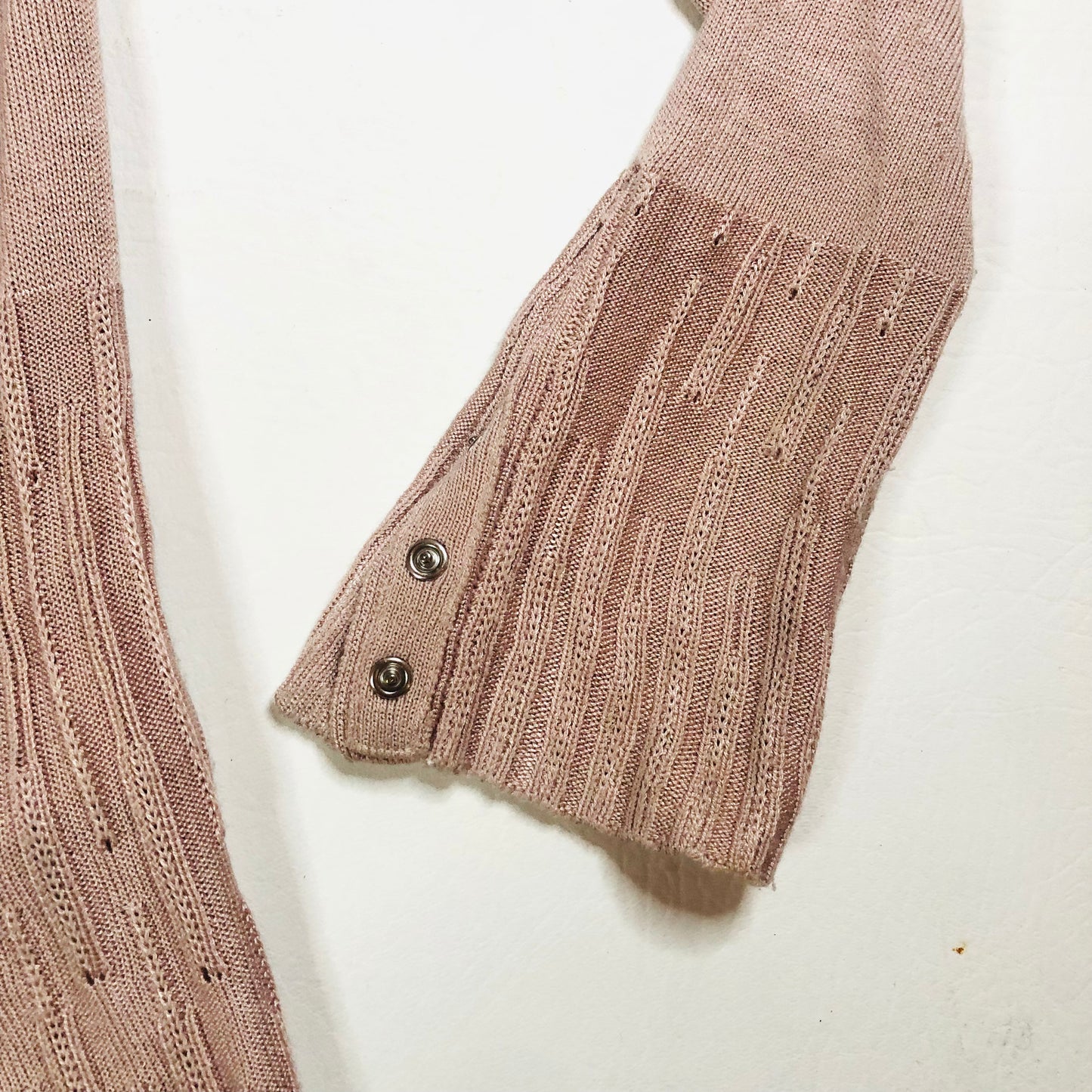 Per Una (M&S) Nude Blush Pink Soft Knit Open Long Sleeve Cardigan Size 8