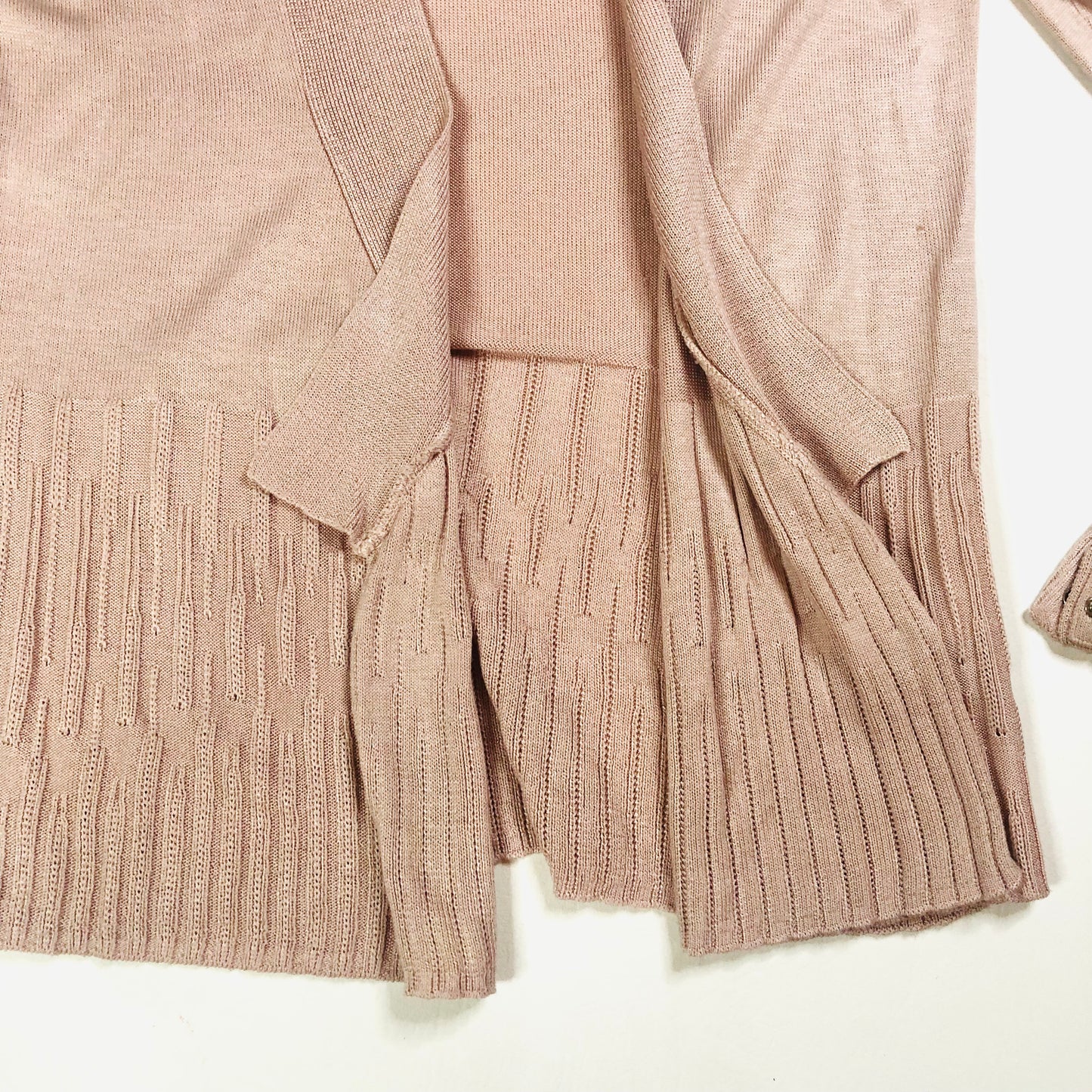 Per Una (M&S) Nude Blush Pink Soft Knit Open Long Sleeve Cardigan Size 8