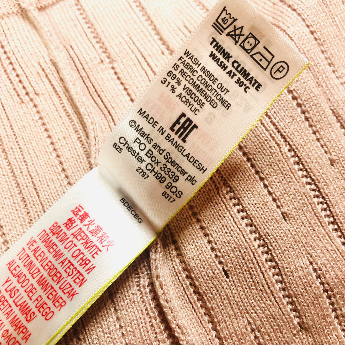 Per Una (M&S) Nude Blush Pink Soft Knit Open Long Sleeve Cardigan Size 8