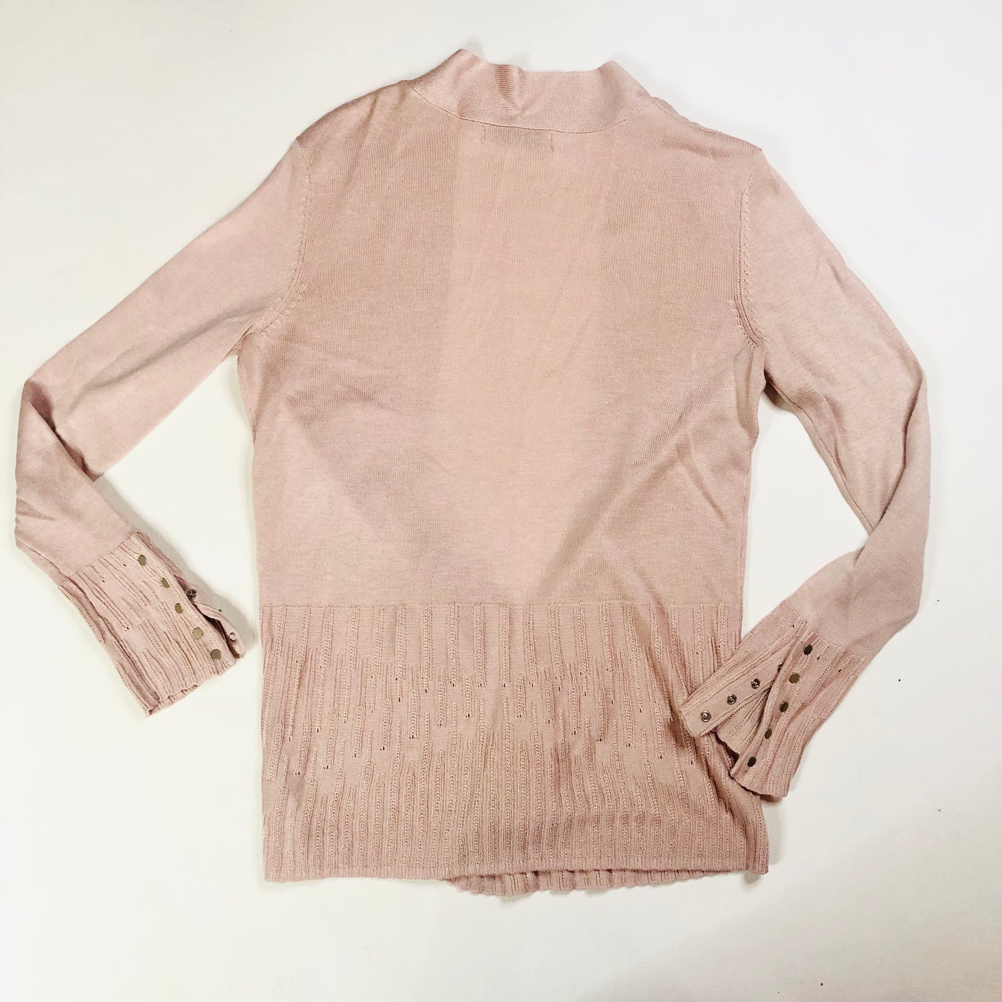 Per Una (M&S) Nude Blush Pink Soft Knit Open Long Sleeve Cardigan Size 8