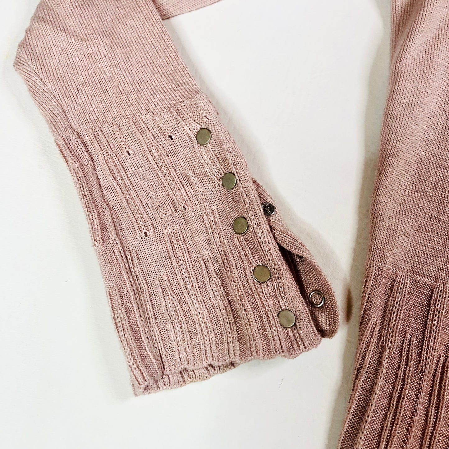Per Una (M&S) Nude Blush Pink Soft Knit Open Long Sleeve Cardigan Size 8