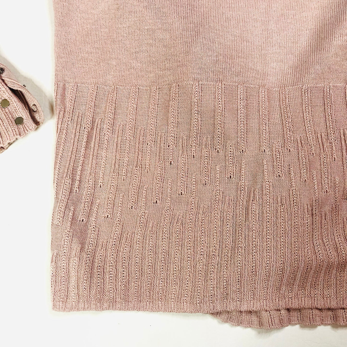 Per Una (M&S) Nude Blush Pink Soft Knit Open Long Sleeve Cardigan Size 8
