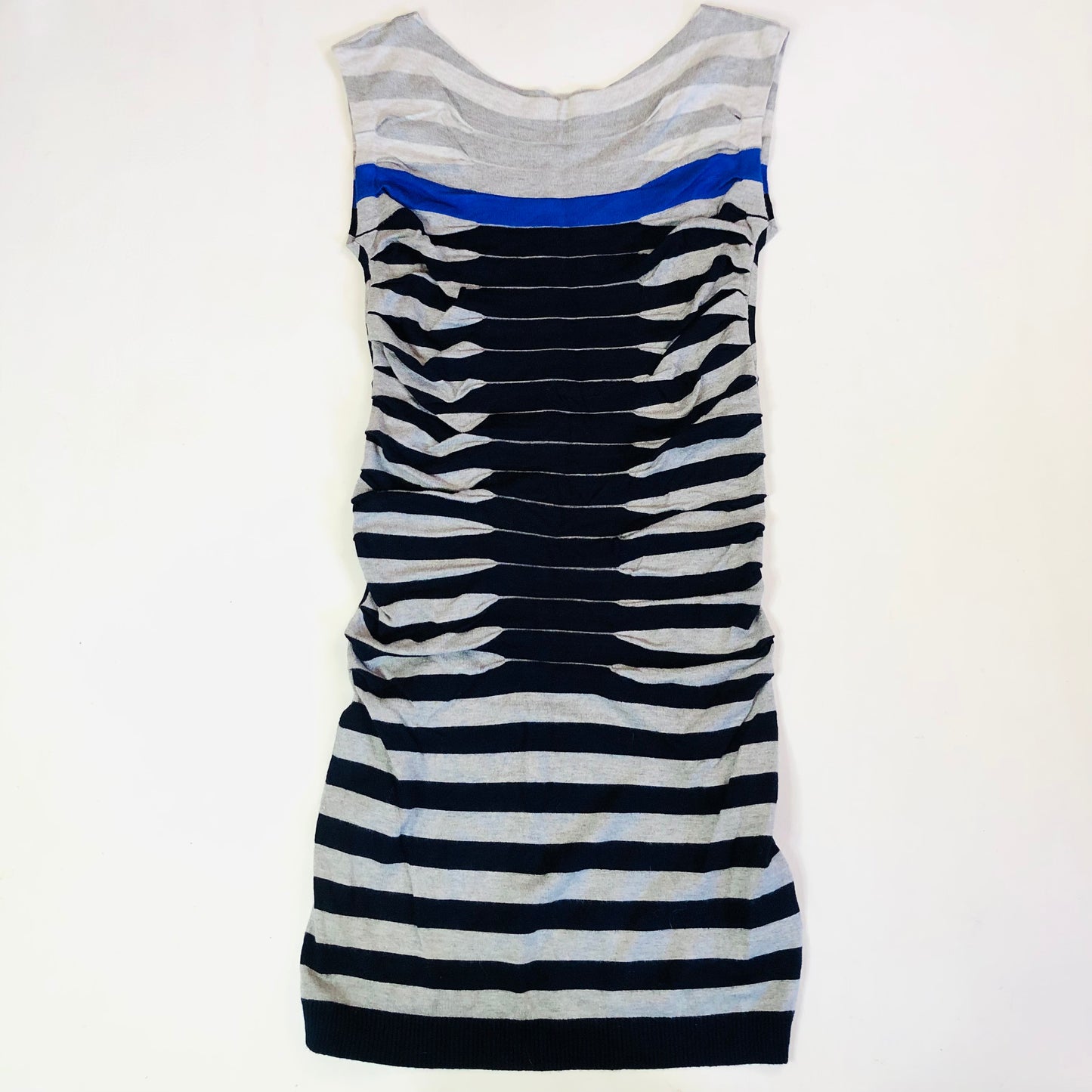 Ted Baker Black & Grey & Purple Striped Knit Bodycon Dress Size 2 (UK 10)