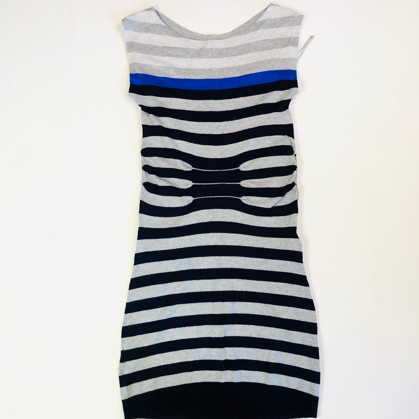 Ted Baker Black & Grey & Purple Striped Knit Bodycon Dress Size 2 (UK 10)