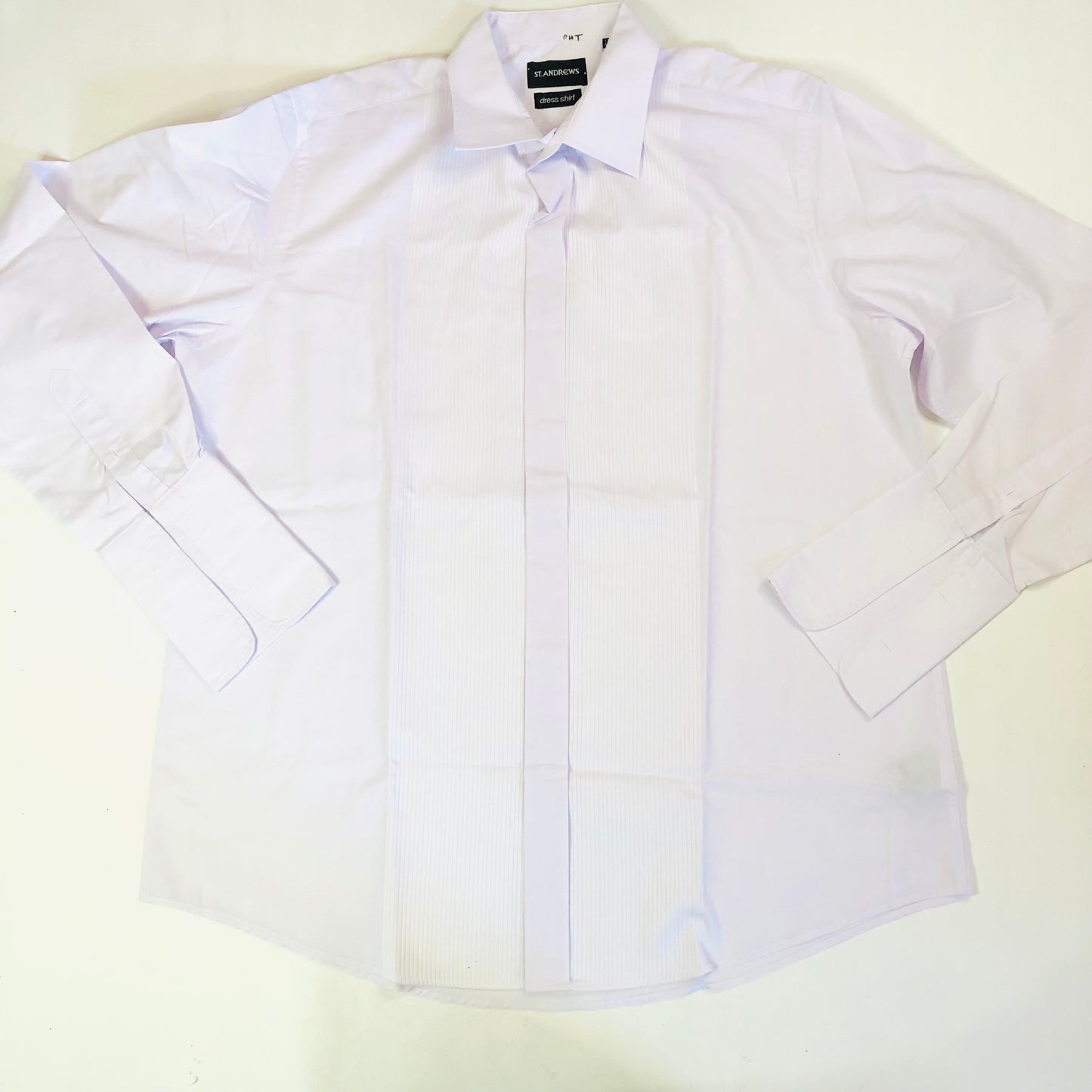 St Andrews White Polycotton Men’s Formal Long Sleeve Dress Shirt Size 17.5in