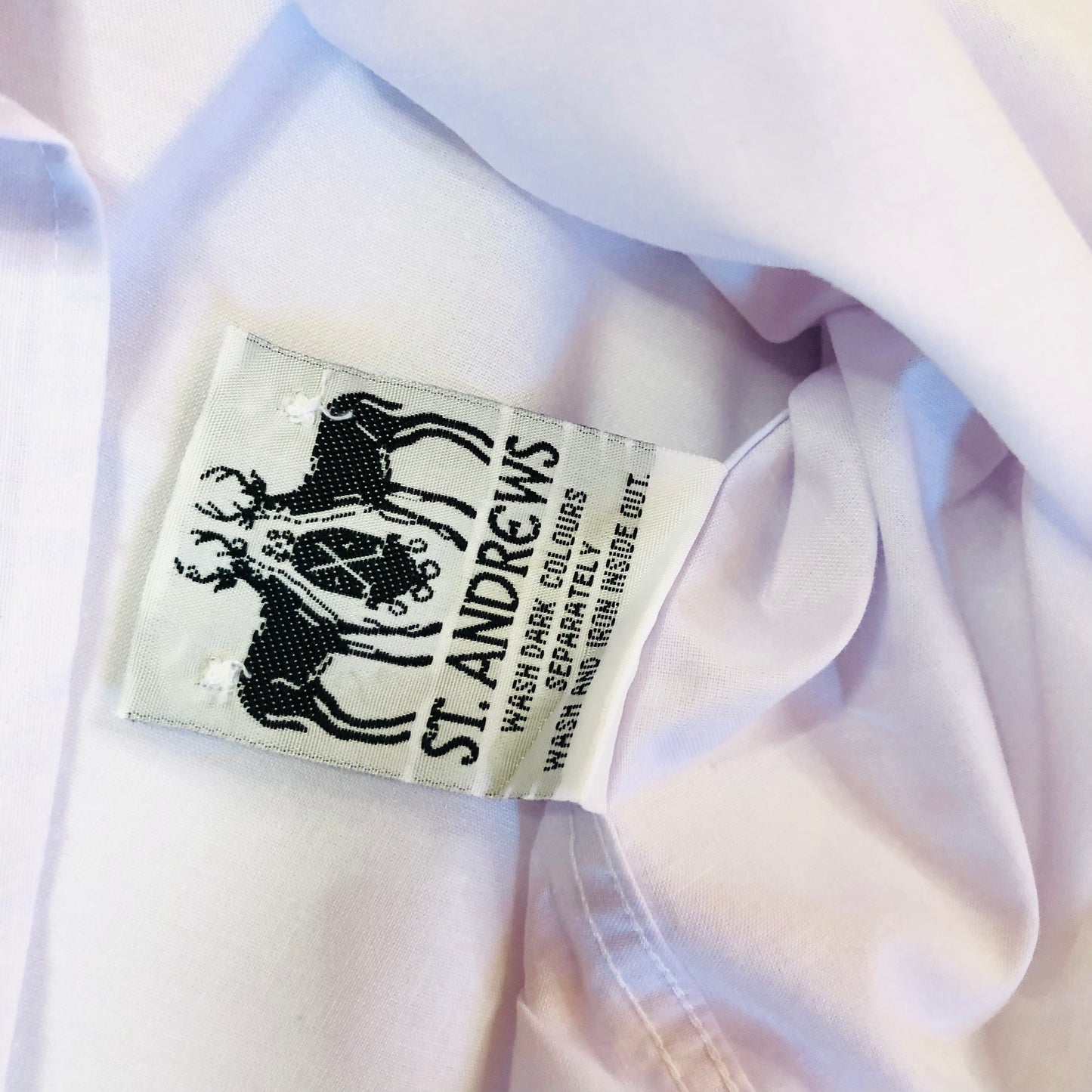 St Andrews White Polycotton Men’s Formal Long Sleeve Dress Shirt Size 17.5in