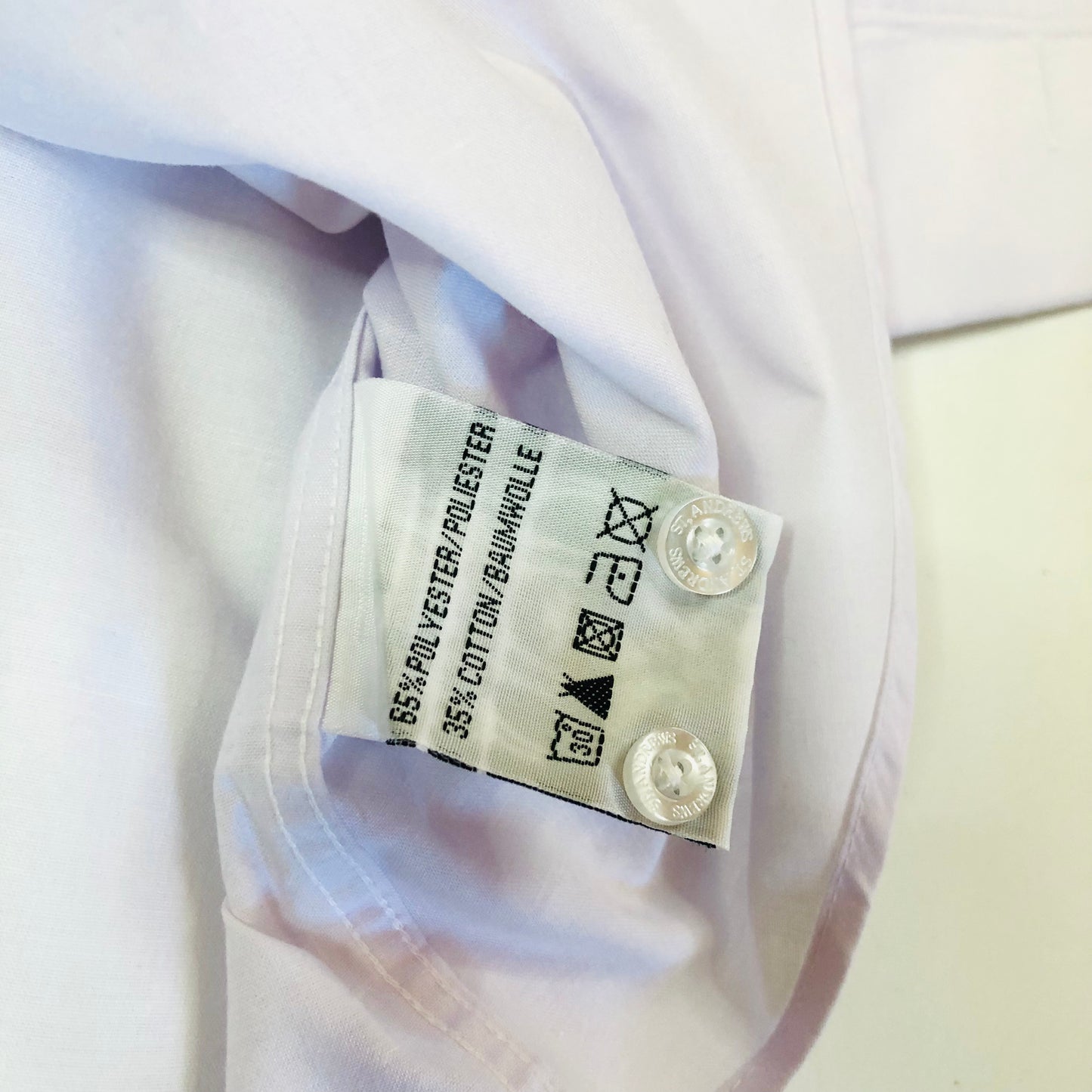 St Andrews White Polycotton Men’s Formal Long Sleeve Dress Shirt Size 17.5in