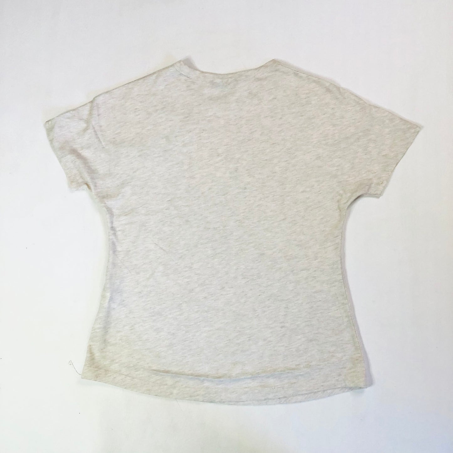M&S Per Una Grey Oatmeal Embellished T-Shirt Top Beaded Gem Detail Size 8 Cotton