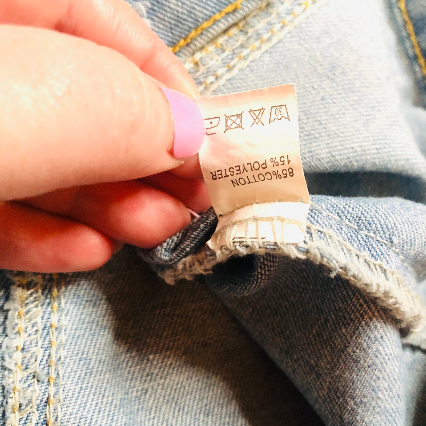 Ladies Light Blue Princess Puff Sleeve Distressed Crop Denim Jacket – Size Medium