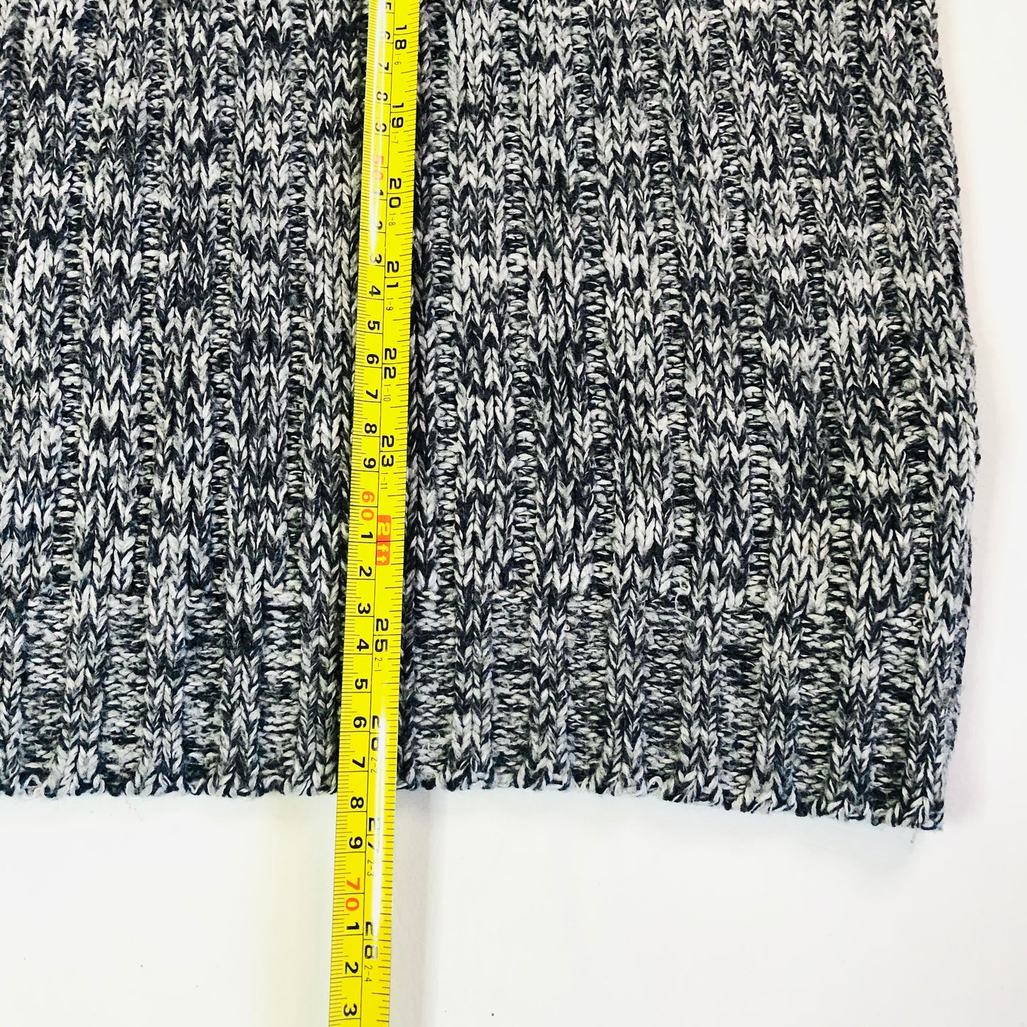 M&S Collection Grey Chunky Knit 1/4 Zip Mens Jumper Wool Blend Size XL