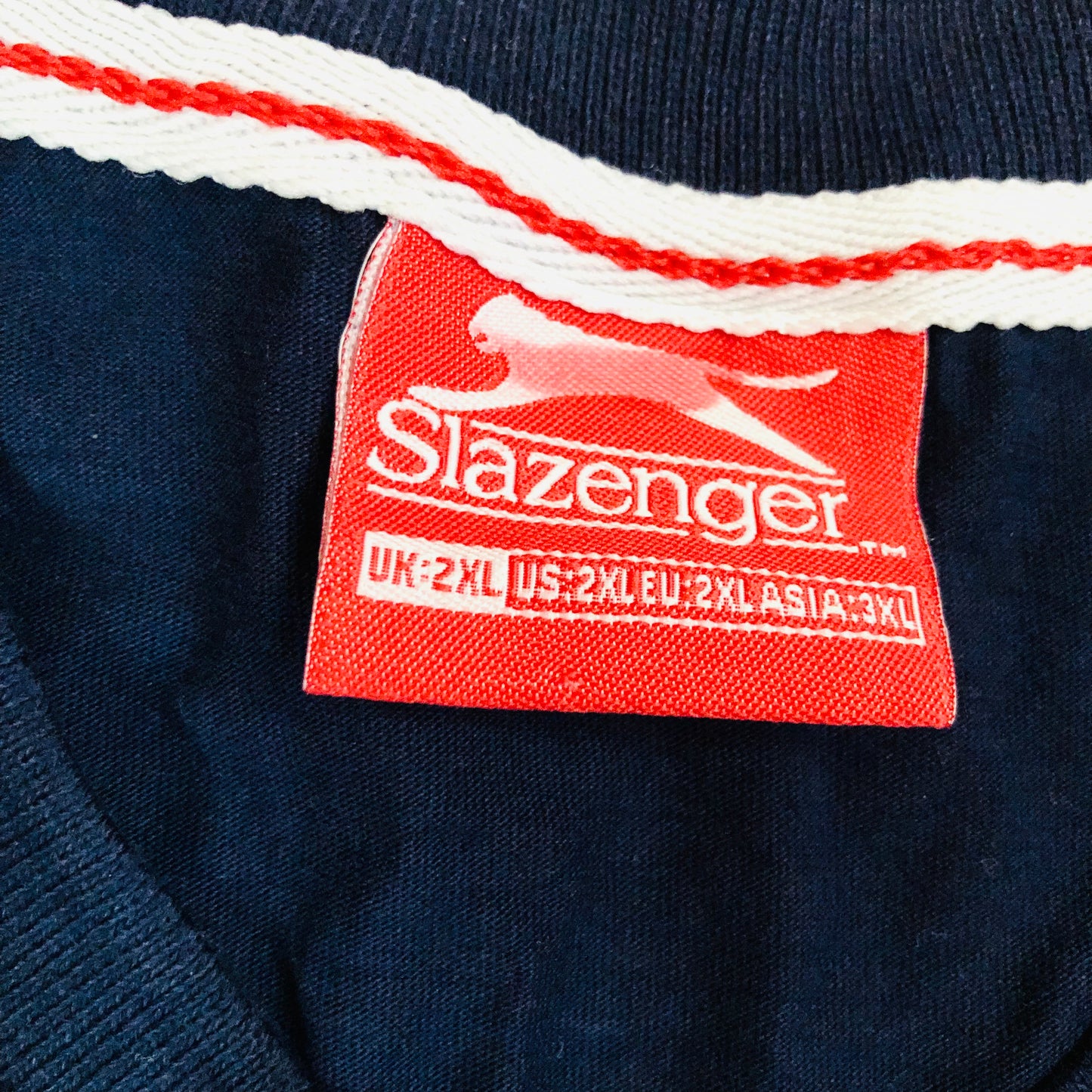 Slazenger Sportswear Men's Navy Blue V-Neck T-Shirt Size XXL 2XL Cotton