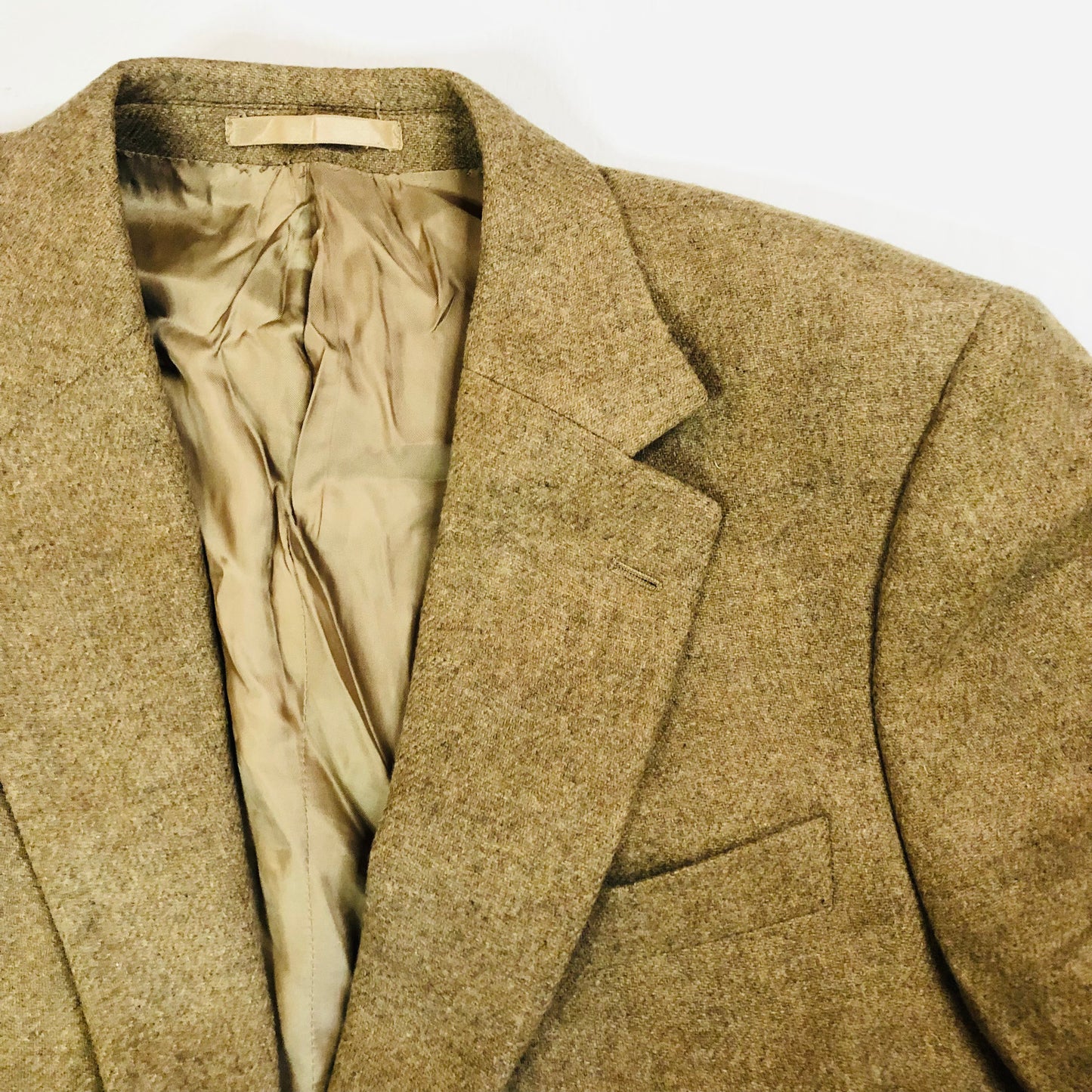 Brook Traverner Tan Tweed 100% Wool Moon Fabrics Men’s Blazer Jacket Size 42R