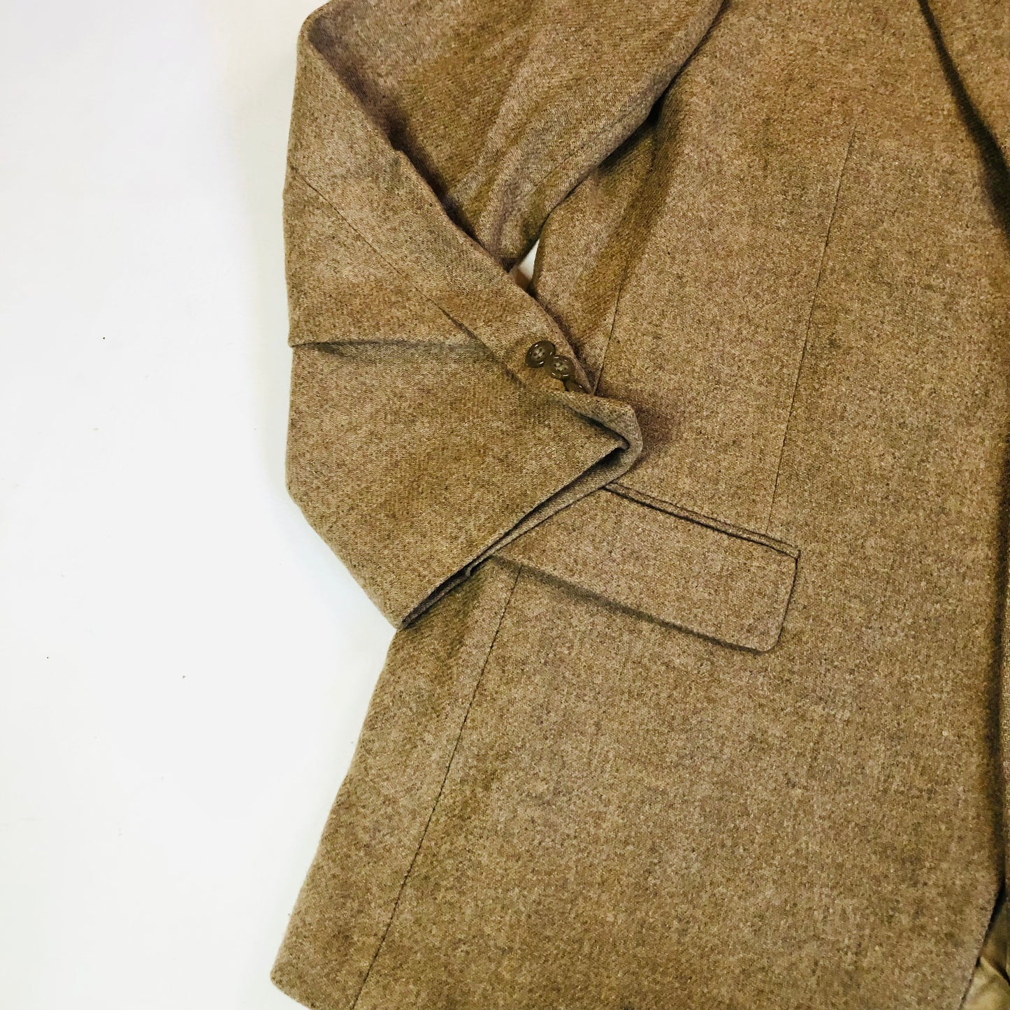 Brook Traverner Tan Tweed 100% Wool Moon Fabrics Men’s Blazer Jacket Size 42R