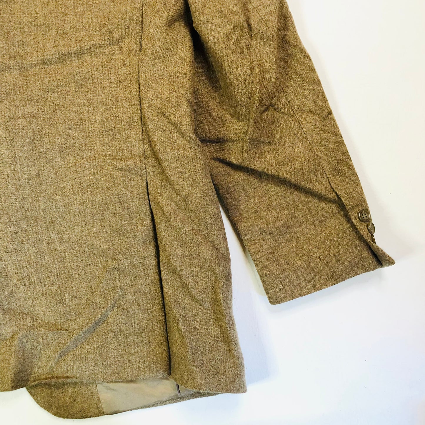 Brook Traverner Tan Tweed 100% Wool Moon Fabrics Men’s Blazer Jacket Size 42R