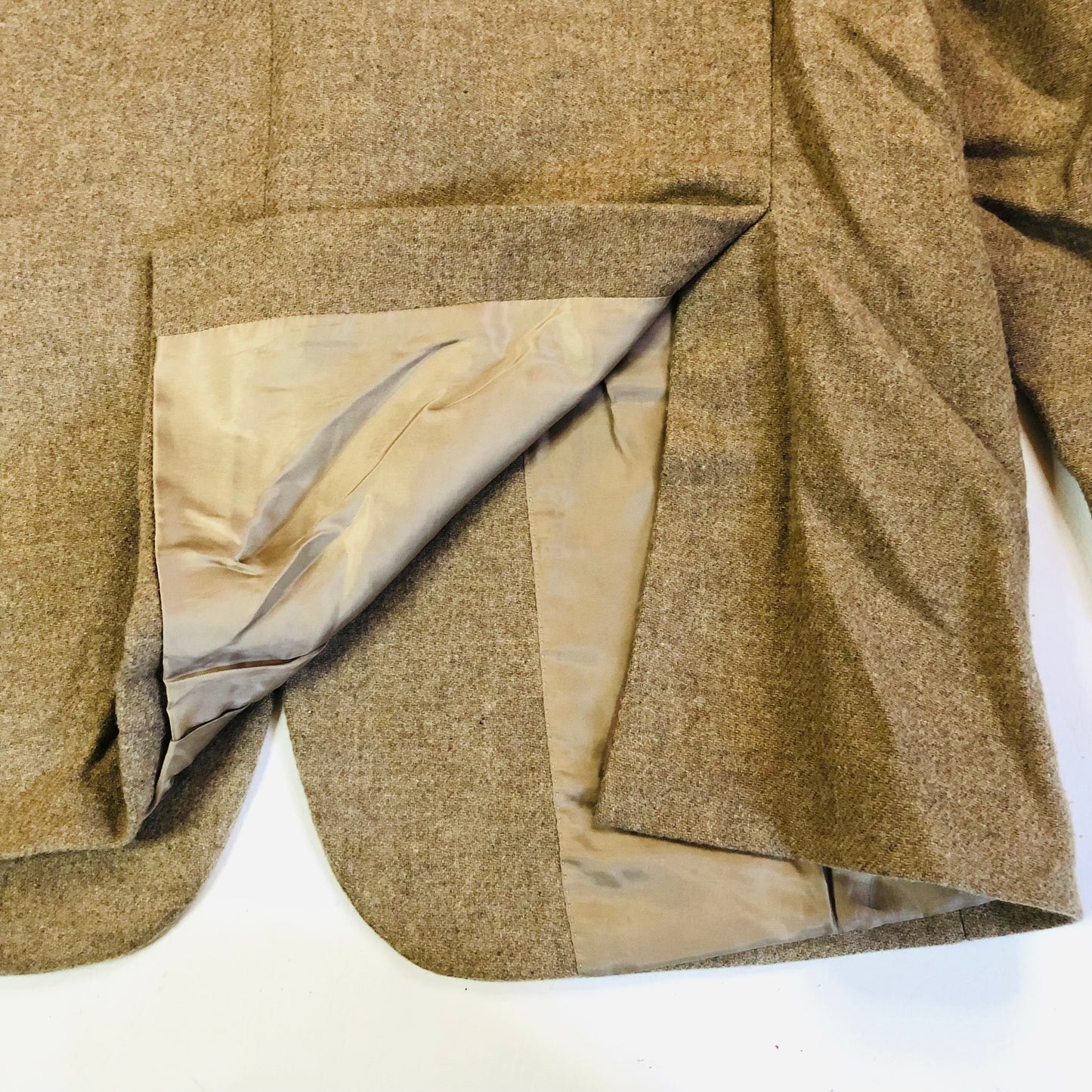 Brook Traverner Tan Tweed 100% Wool Moon Fabrics Men’s Blazer Jacket Size 42R