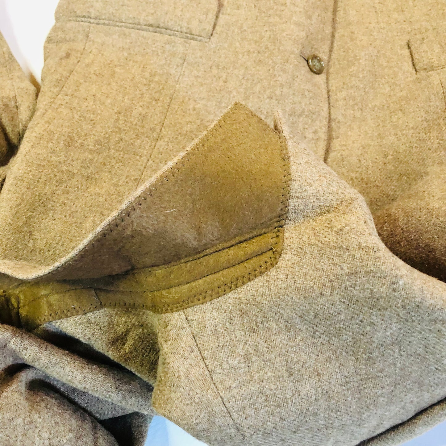 Brook Traverner Tan Tweed 100% Wool Moon Fabrics Men’s Blazer Jacket Size 42R