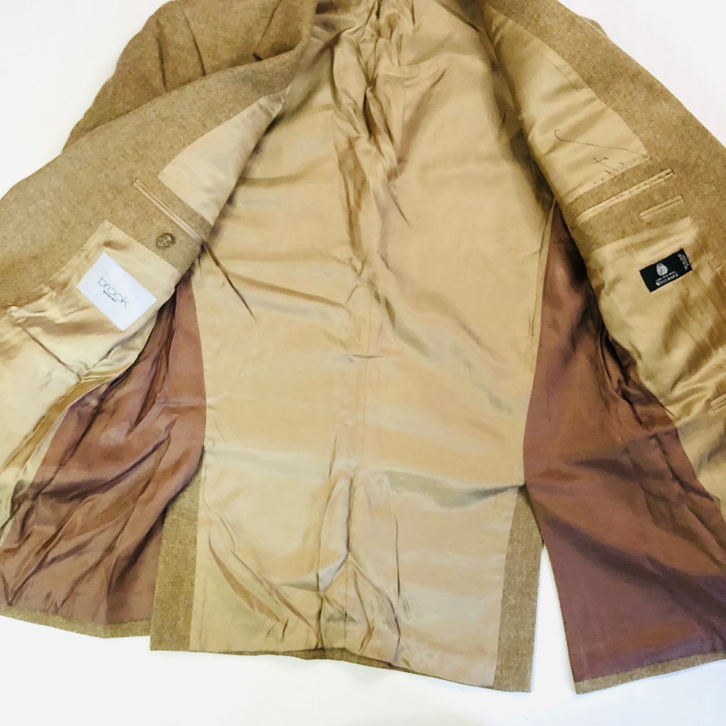 Brook Traverner Tan Tweed 100% Wool Moon Fabrics Men’s Blazer Jacket Size 42R