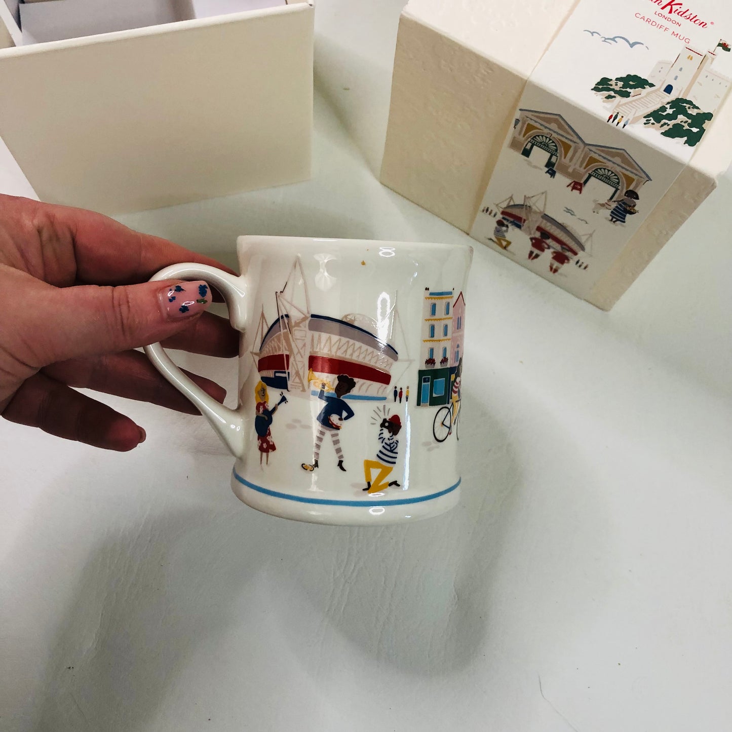 Cath Kidston Cardiff Welsh Scenery Drinking Mug Tea Coffee Stoneware Boxed NEW