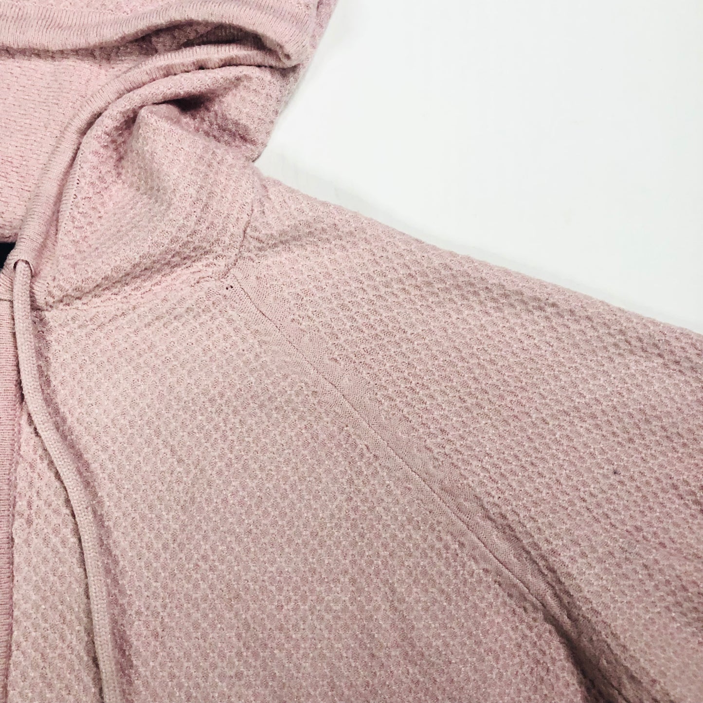 M&S Pink Textured Knit Zip Up Hoodie jacket Cardigan Size XS (UK 8)