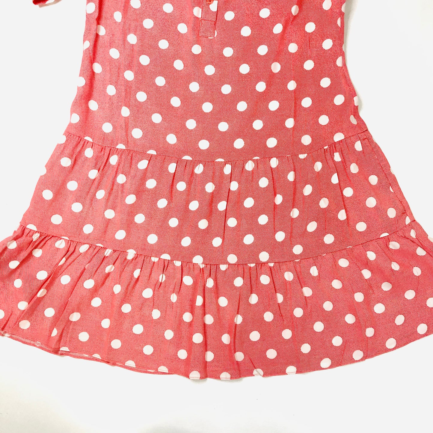 Cath Kidston London Red/pink Dropped Hem Button Spot A-Line Dress Size UK 10 NEW