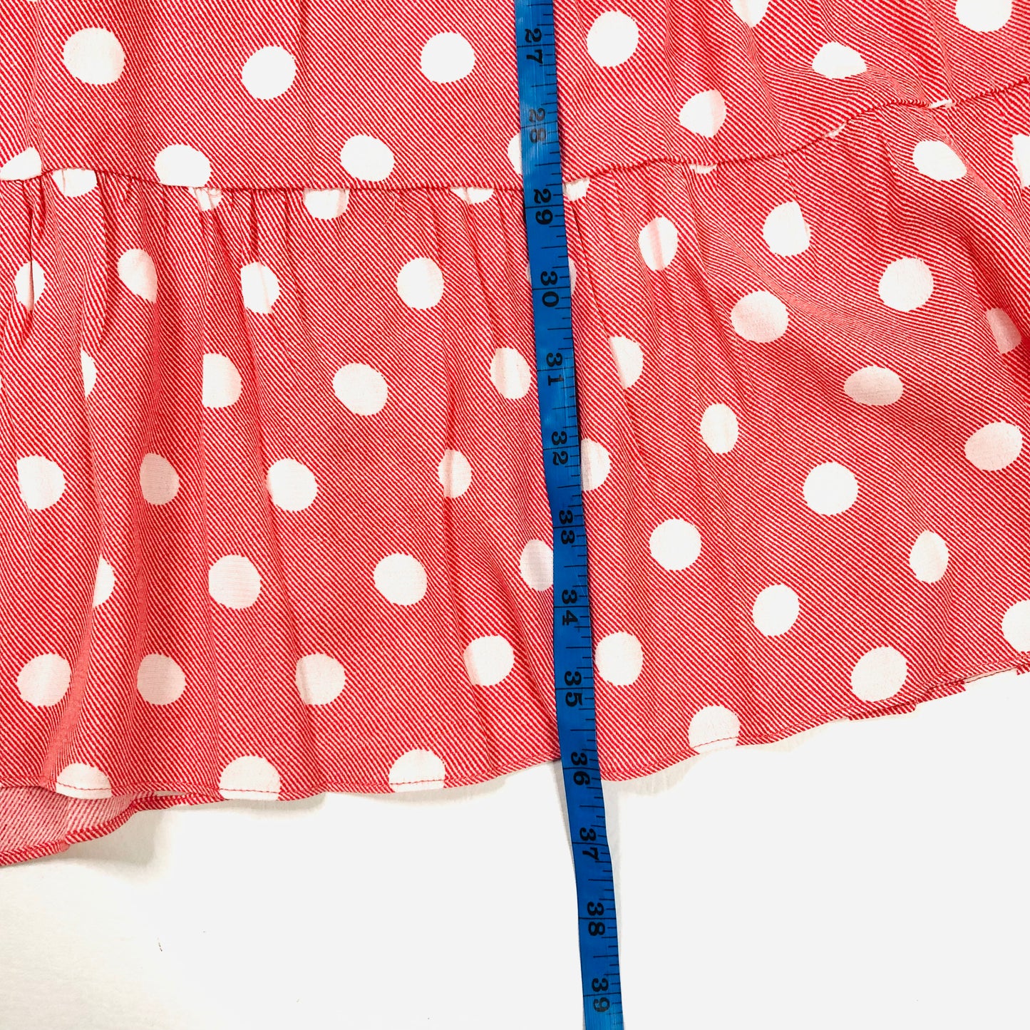 Cath Kidston London Red/pink Dropped Hem Button Spot A-Line Dress Size UK 10 NEW