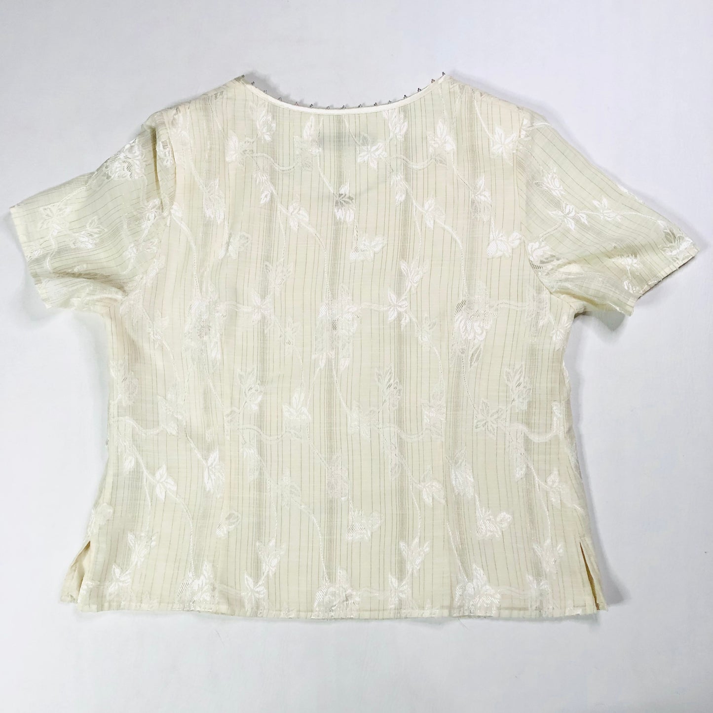 Jacques Vert Cream Blouse – Size 14 – Elegant Occasion Wear Top Short Sleeve