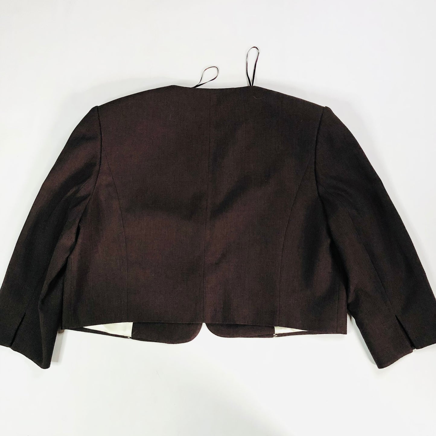 Jacques Vert Chocolate Brown Two Piece Ladies Suit Midi Skirt & Jacket Size 16