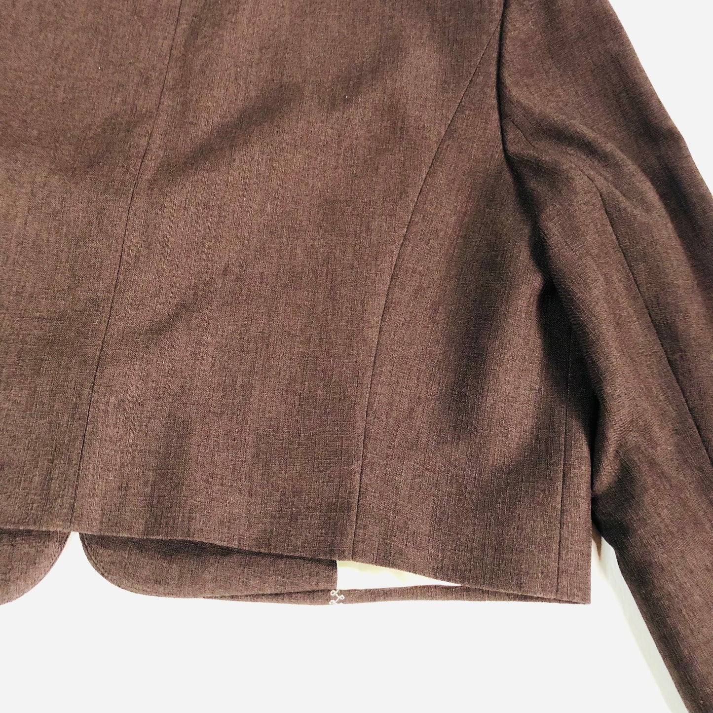 Jacques Vert Chocolate Brown Two Piece Ladies Suit Midi Skirt & Jacket Size 16