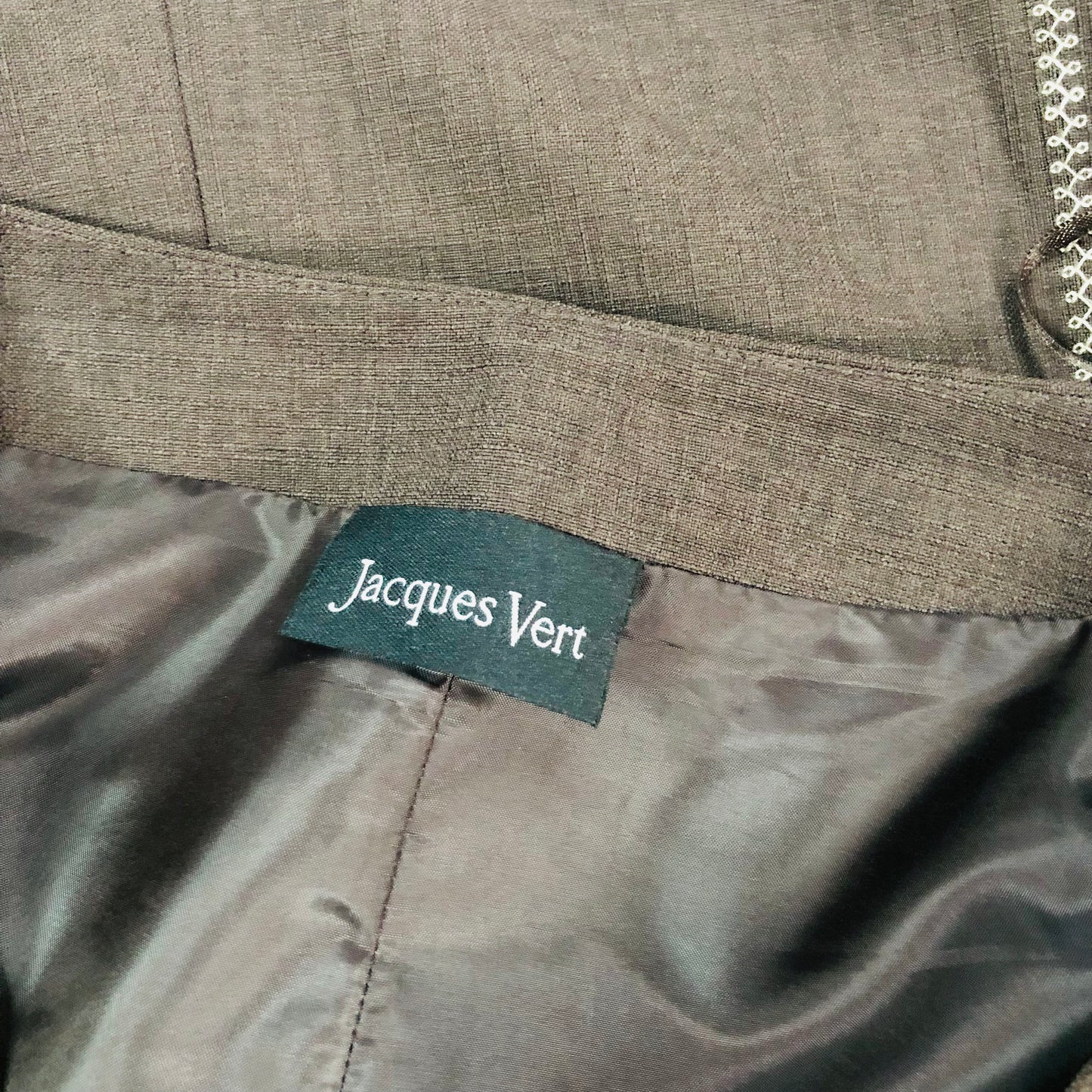 Jacques Vert Chocolate Brown Two Piece Ladies Suit Midi Skirt & Jacket Size 16