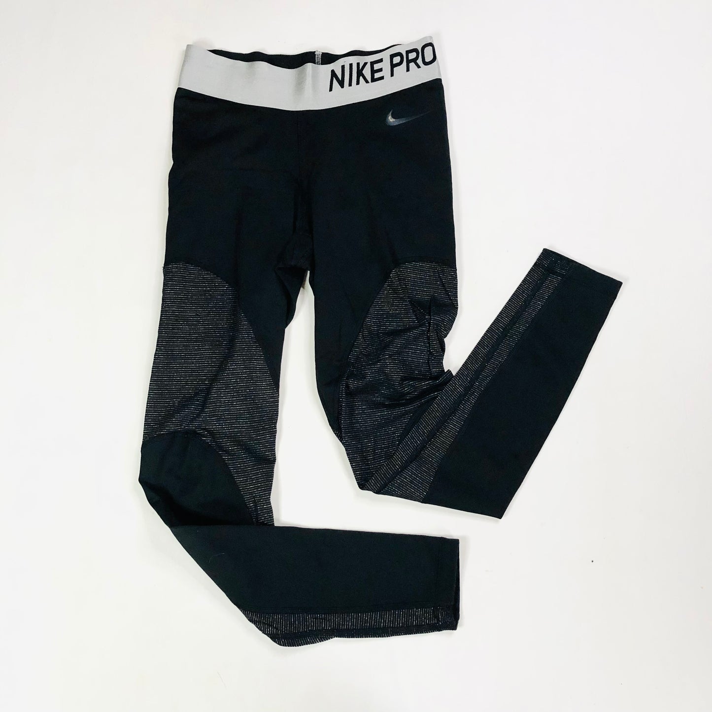 Nike Pro Dri Fit Warm Activewear Leggings Black / Grey Women's Size Small