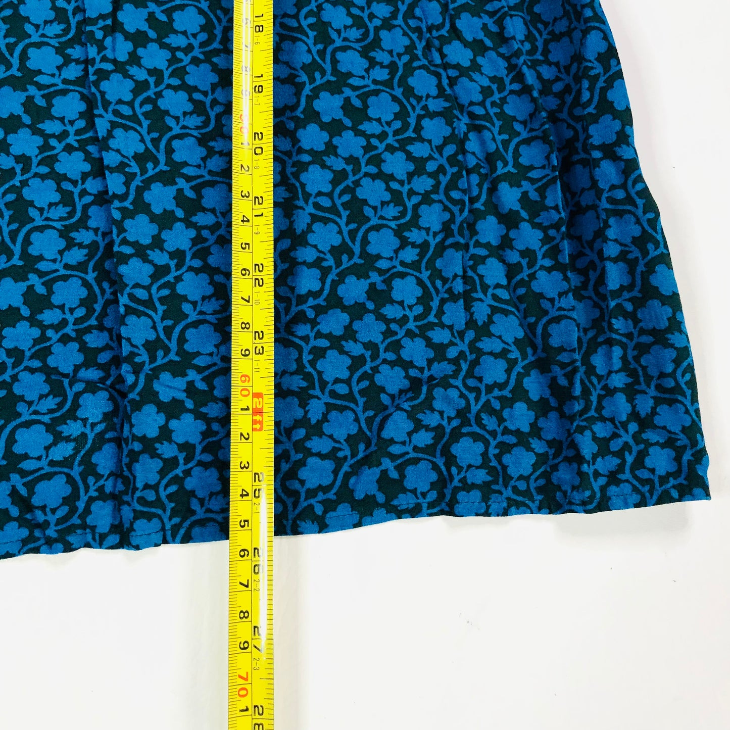Boden Teal & Black Annabelle Velvet Trim Top 3/4 Sleeves Size UK 16