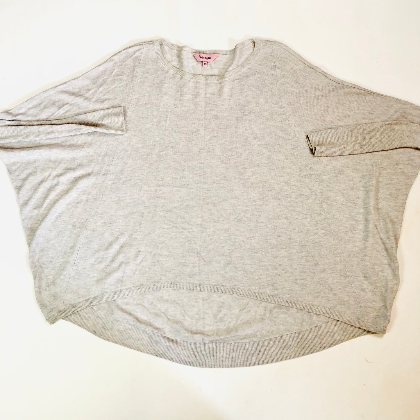 Phase Eight Loose-Fit Grey Wool Blend Tight Knit Batwing Sleeve Top Size XS