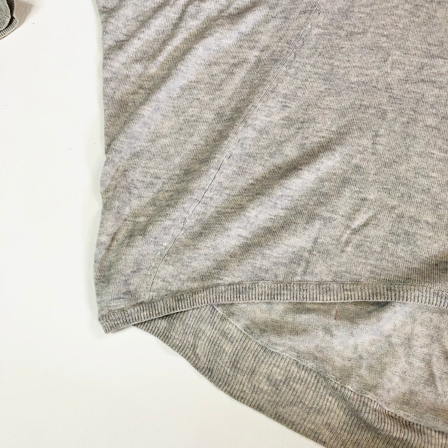 Phase Eight Loose-Fit Grey Wool Blend Tight Knit Batwing Sleeve Top Size XS